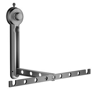 Tendedero de ropa plegable para montar en la pared con ventosa, diseño de doble barra para uso en balcones, ventanas e interiores. - Product Image 2