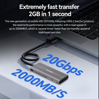 Portabel SSD 1TB USB3.2 Gen2 * 2 USB Tipe C SSD 2TB 512GB untuk komputer Laptop