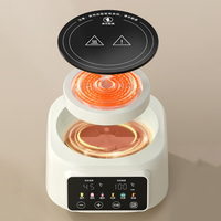 Tetera de Vidrio de Borosilicato Alto, Hervidor de Agua Digital, Tetera de Vidrio Desmontable, Tetera Eléctrica de Bienestar con Panel de Calentamiento de Microcristales