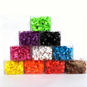 Kleurrijke Plastic Duivenring Met Transparante Doosverpakking Vogelringnummers 1 Tot 100 Postduivenringen - Product Image 1