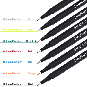 Stylo feutre FOSKA 0.4 mm à encre pigmentée colorée et imperméable pour artistes, croquis, <span class=keywords><strong>manga</strong></span>, aquarelle, calligraphie et traçage de détails - Product Image 1