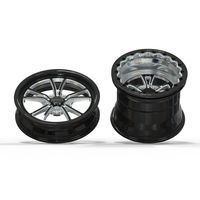 Jantes forgées Drag Racing 17x4.5 15x12 5x114.3 5x120.65 à cinq branches, à déport profond, noir brillant fraisé pour Mustang Camaro