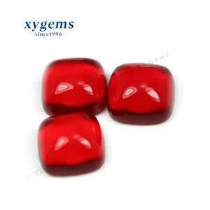 Fashion Coral Beads Clear Genuine Grade aaaaa Square Cut Flat Back Cabochon Synthetic glass gems