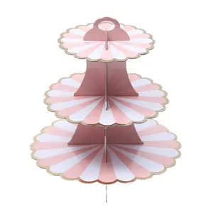 Mesa de pastel de boda, juego de soporte para postre, Material de papel, precio de fábrica, venta al por mayor