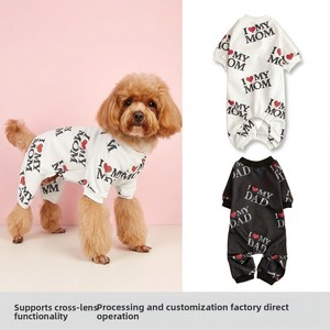 Pijamas para Perros con Diseño de <span class=keywords><strong>I</strong></span> <span class=keywords><strong>Love</strong></span> My Mom Dad, Ropa Transpirable para Mascotas de Todas las Temporadas, para Perros Pequeños y Medianos - Product Image 1