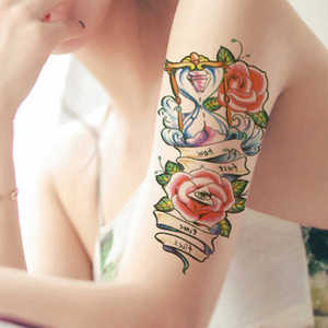 Disegni floreali realistici tatuaggi a maniche impermeabili a lunga durata per adesivi tattili mezzo braccio per il corpo del Festival - Product Image 6