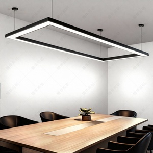 Rectangle Dimmable LED Linear Lamp 6000K 200*100cm Hanging Gym Shop Fixture <b>Suspended</b> LED Pendant Lights for Office - Product Image 2