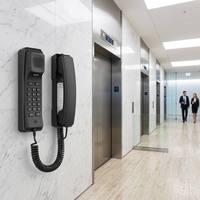 Téléphone IP compact H2U mural SIP VoIP avec voix HD, 2 lignes SIP, PoE, 10 touches de numérotation rapide, interphone et ouverture de porte pour usage hôtelier