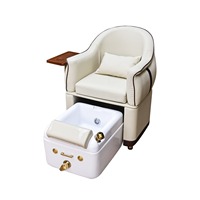 Fauteuil de pédicure électrique moderne de luxe avec lampe LED 7 couleurs, système de jets sans tuyau, drainage automatique, spa pour les pieds pour salon de manucure