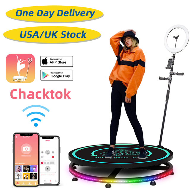 MWE 115cm 4-6 People Hot Sale 360 Photobooth Machine Slow Motion Rotating Portable 360 Degree Camera Photo Booth Selfie Platform