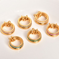 Bagues triples empilables tendance en pierres CZ multicolores, anti-ternissement, pour femmes