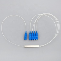 Répartiteur PLC 1x4 FTTH G657A Monomode SC/PC Mini Boîtier Terminal en Tube d'Acier 0.9mm Équipement Fibre Optique