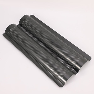 Black French Bread Mold 38x18.5x3.5 Cm Non Stick Carbon Steel Baking Tool For Oven Use Dishwasher Safe - Product Image 2