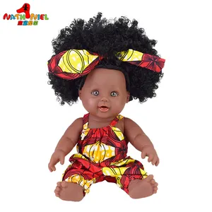 Tusalmo Hot Selling Black Hair Dress Up Vinyl 30Cm Afro Haar 12Inch Baby Pop Voor Kinderen