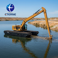Excavatrice amphibie 42 tonnes ET LR500AMD, fournie par l'usine, excavatrice sur pontons à faible risque d'affondrement pour projets de dragage