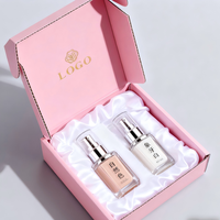 Emballage personnalisé en carton ondulé rose pour cosmétiques, boîtes d'expédition recyclables avec logo