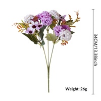 Bouquet de chrysanthèmes artificiels vintage à pompons, fleurs artificielles mélangées aux tons automnaux pour décoration de mariage et vitrine