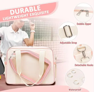 Bolsa de paleta de raqueta deportiva ligera de gran capacidad con logotipo personalizado de alta calidad, bolsas de mano Pickleball para mujer - Product Image 5