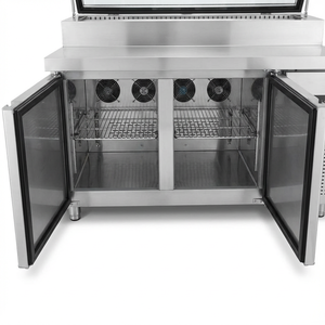 Ticari Salata Hazırlık Masası 2 Kapılı Hava Soğutmalı Teşhir Buzdolabı, Pizza ve Subway için Otomatik Buz Çözme Özellikli - Product Image 4