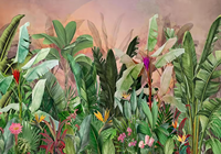 Papier peint 3D personnalisé, jungle tropicale, forêt tropicale, feuilles de palmier, oiseaux colorés, papier peint floral pour la décoration intérieure de villas, hôtels, maisons