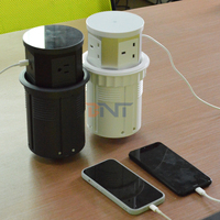Chargeur sans fil de style moderne 15W prise de table pneumatique rétractable 3 AC prise pop cachée de cuisine 16A nominale