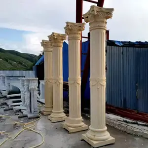 Mimari yapı ev dekorasyon sütun ayağı özelleştirilmiş katı taş sütun beyaz mermer roma sütun