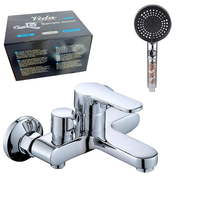 Robinet de douche en laiton chromé à levier unique, double fonction, pour salle de bain, vente en gros d'usine, ensembles bain-douche