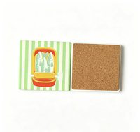 Sous-verres en céramique absorbants vierges pour sublimation avec support en liège, pour transfert thermique et artisanat céramique