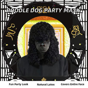 Máscara <span class=keywords><strong>de</strong></span> Látex <span class=keywords><strong>de</strong></span> <span class=keywords><strong>Perro</strong></span> Poodle <span class=keywords><strong>de</strong></span> Lujo para la Cabeza, Disfraz <span class=keywords><strong>de</strong></span> Animal Divertido y Ecológico para Halloween, Carnaval, Cosplay, Mascotas y Adultos - Product Image 2