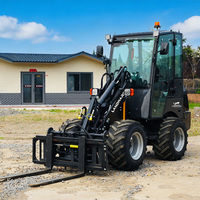 Cargadora de ruedas compacta, motor diésel Kubota de estilo europeo, cargadora articulada pequeña con accesorios, cargadora frontal a la venta