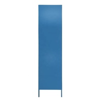 Armoire de rangement métallique moderne bleue en acier à 3 niveaux, verrouillable et réglable, pour la maison, la salle de dressing, la chambre, l'atelier, le dortoir, la salle de sport