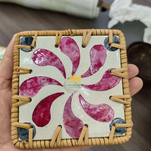 Vietnam Modern Eco-Friendly Square <b>Rattan</b> Dining Placemat with Artistic Mother of Pearl <b>Sheet</b> Mosaic Direct Factory Top Sale - Product Image 4
