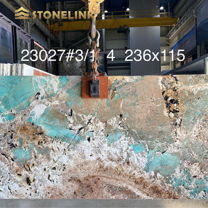 Dalle de marbre vert naturel atmosphérique personnalisable pour les murs, les îlots, les tables, les comptoirs de salle de bain, la décoration - Product Image 5