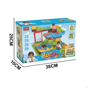 68 piezas de bloques de carrera de mármol de gran tamaño, pista de bolas de laberinto, bloques de construcción, embudo de plástico, Tobogán, ensamblar ladrillos Diy - Product Image 2