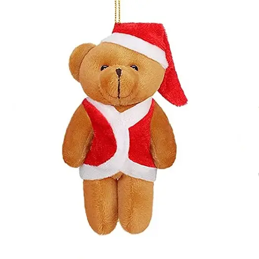 Оптовая продажа, Рождественский мини плюшевый медведь, плюшевые животные, брелок, украшение, Рождественская елка, мягкая игрушка, украшения для вечеринки