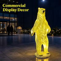 Décoration de Noël, statue d'ours polaire géante grandeur nature en fibre de verre, éclairée par LED, pour extérieur, usage commercial, accessoire de présentation pour centre commercial