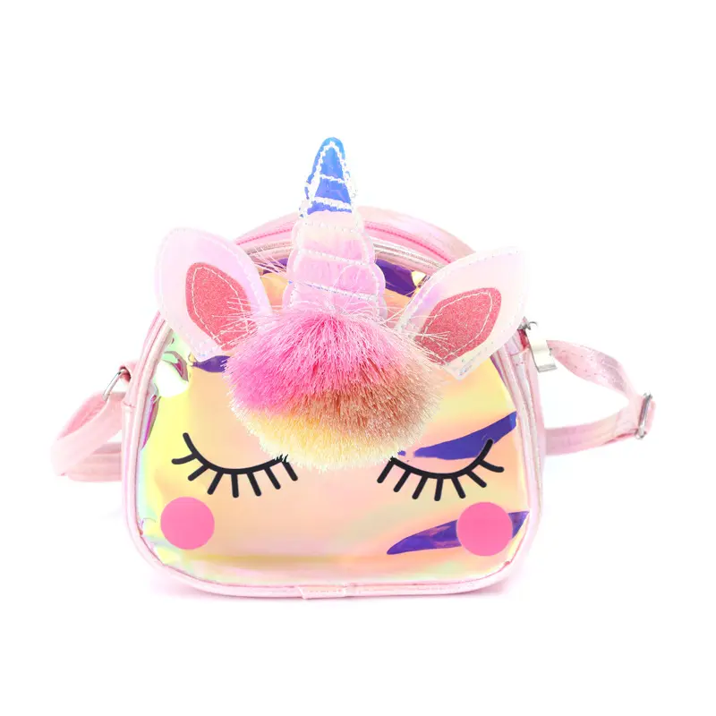 2023 Mini Cute Toddlers Colorful Children Glitter Wallet Handbag Messenger Crossbody Bag for Kids Girls Purse Unicorn Gifts