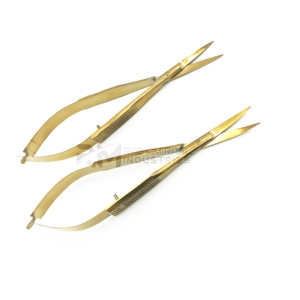 Custom Logo Gold Plasma Color Eyebrow <b>Scissors</b> Stainless Steel Blade Curved Steel Handle Sharp Tip Cuticle <b>Nail</b> Lash <b>Scissor</b> - Product Image 2