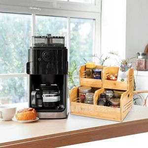 Wooden Desktop <b>Storage</b> Basket Rectangle Stackable Multi Compartment Organizer <b>Kitchen</b> Neatening <b>Storage</b> <b>Box</b> - Product Image 1