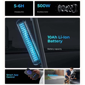 Patinete Eléctrico Plegable X21 de 500W, Aleación de Aluminio, Resistente al Agua, Batería de Litio de 36V, en Oferta - Product Image 2