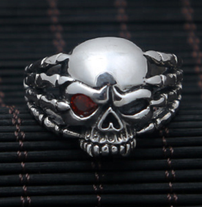 Anello <span class=keywords><strong>925</strong></span> <span class=keywords><strong>in</strong></span> <span class=keywords><strong>argento</strong></span> gotico a forma di mano per gli uomini stile Punk ciclope artiglio del diavolo teschio a mano cornice <span class=keywords><strong>in</strong></span> osso per feste - Product Image 6