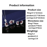 Usine 1 livraison vente chaude haut sens pigeon sang rouge pierre boucles d'oreilles anneau collier oeuf bijoux trois pièces ensembles