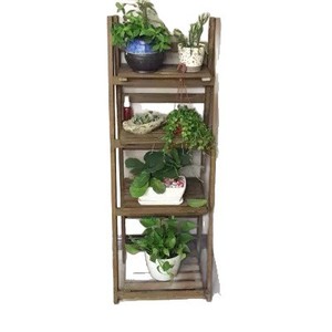 Wooden Multi Layer Plant Stand 3 Tier Foldable Standing <b>Rack</b> For Living Room Balcony Greenery Storage <b>Shelf</b> - Product Image 5