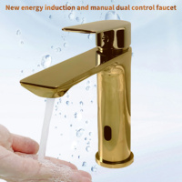 Nouveau robinet à capteur infrarouge en cuivre à économie d'énergie pour salle de bain et chambre à coucher commerciales, ne nécessitant pas d'alimentation externe