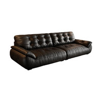 Modern Chesterfield Ayarlanabilir 3 Kişilik Lüks Oturma Odası Koltuk Takımı Lüks Hakiki Deri Siyah Ofis