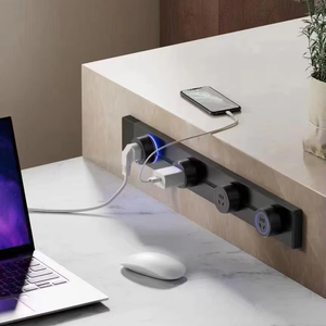 En Oferta: Enchufe de Pared Oculto <span class=keywords><strong>EUROB</strong></span> para Escritorio, Ahorra Espacio, Aspecto Elegante, Puertos USB-A y Tipo-C, 25A, Aleación de Aluminio, IP20, para Oficina y Hogar - Product Image 3