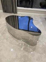Meubles de salon modernes et luxueux, table basse de bureau en acier inoxydable