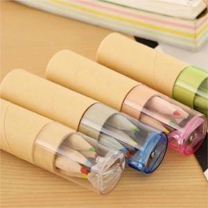 Crayons de couleur 3.5 pouces Mini ensemble de crayons de couleur avec boîte de <span class=keywords><strong>papier</strong></span> personnalisée en bois promotionnel pour les enfants - Product Image 2