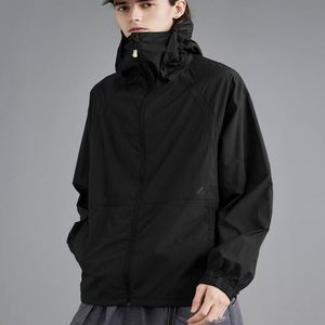 Veste à capuche zippée décontractée pour homme, séchage rapide, teinte unie, légère, coupe ample, sport, extérieur, protection solaire - Product Image 2