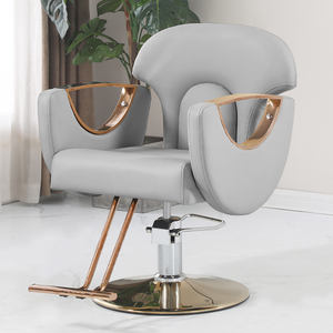 High-End in acciaio inox sedia da barbiere girevole in pelle sintetica rosa per Spa casa barbiere negozio di bellezza parrucchiere - Product Image 2